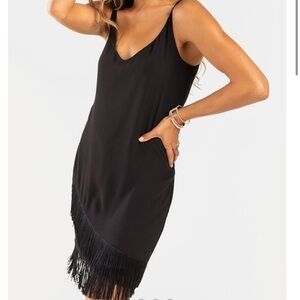 NWT Anna Cai Fringe Little Black Dress Size Small